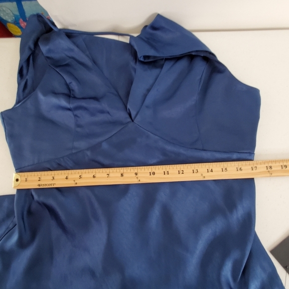 Lulus Incredible Love Satin Cowl Back Slip Dress Size XL Midi Babydoll Femme NEW - Picture 9 of 14